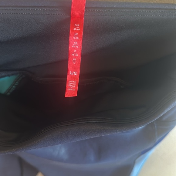 Spanx Faux Leather Track Stripe 7/8 Leggings Navy Womens Size Large - Picture 10 of 13